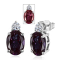 AAA Lab Grown Alexandrite and Luxuriant Lab Grown Diamond G-H SI 2.50 ctw Earrings in 10K White Gold - Sticky add to cart bar