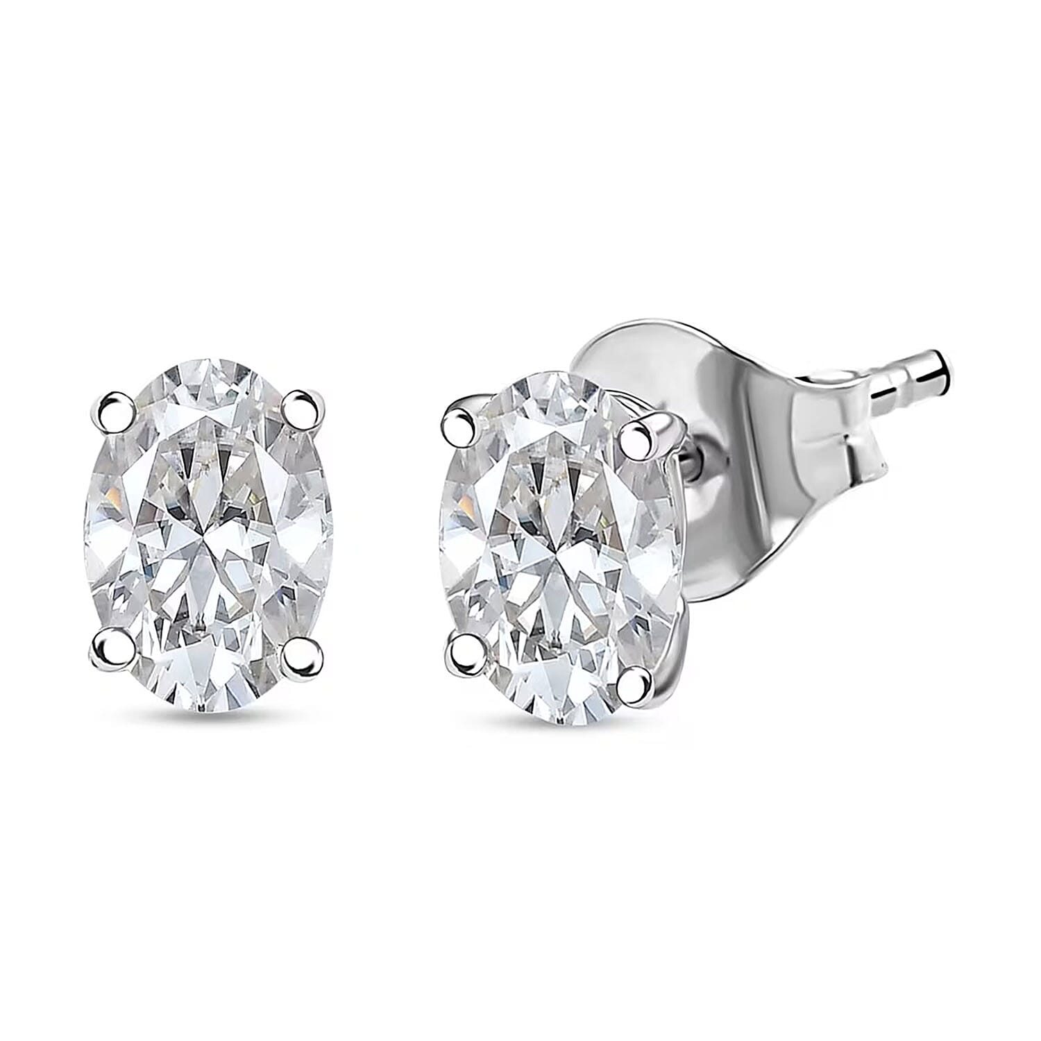 Luxuriant Lab Grown Diamond E-F VS 1.50 ctw Solitaire Stud Earrings in 10K White Gold