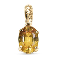 AAA Yellow Sapphire 1.50 ctw Solitaire Pendant in 10K Yellow Gold