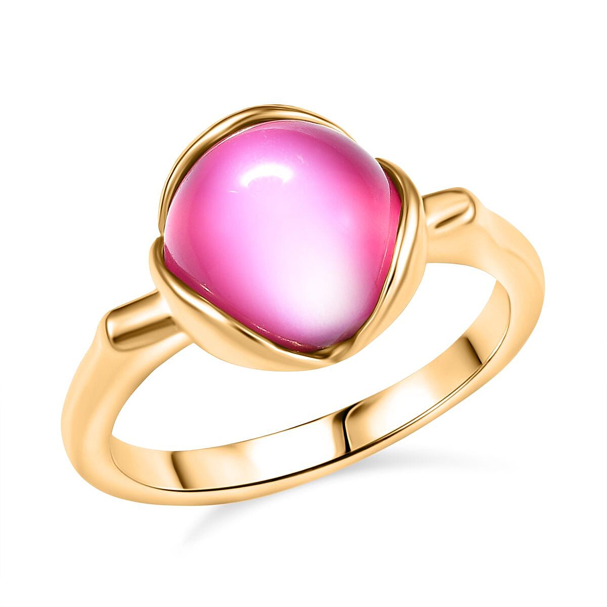Mulberry Moonstone 4.00 ctw Ring in 18K Yellow Gold Plated Sterling Silver (Size 10.0)
