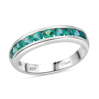 Premium Kagem Zambian Emerald Ring in Rhodium Over Sterling Silver (Size 10.0) 1.00 ctw