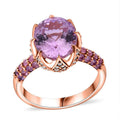 D'Joy Martha Rocha Kunzite and Multi Gemstone 7.85 ctw Lavender Bloom Ring in Vermeil Rose Gold Over Sterling Silver (Size 10.0) - Sticky add to cart bar
