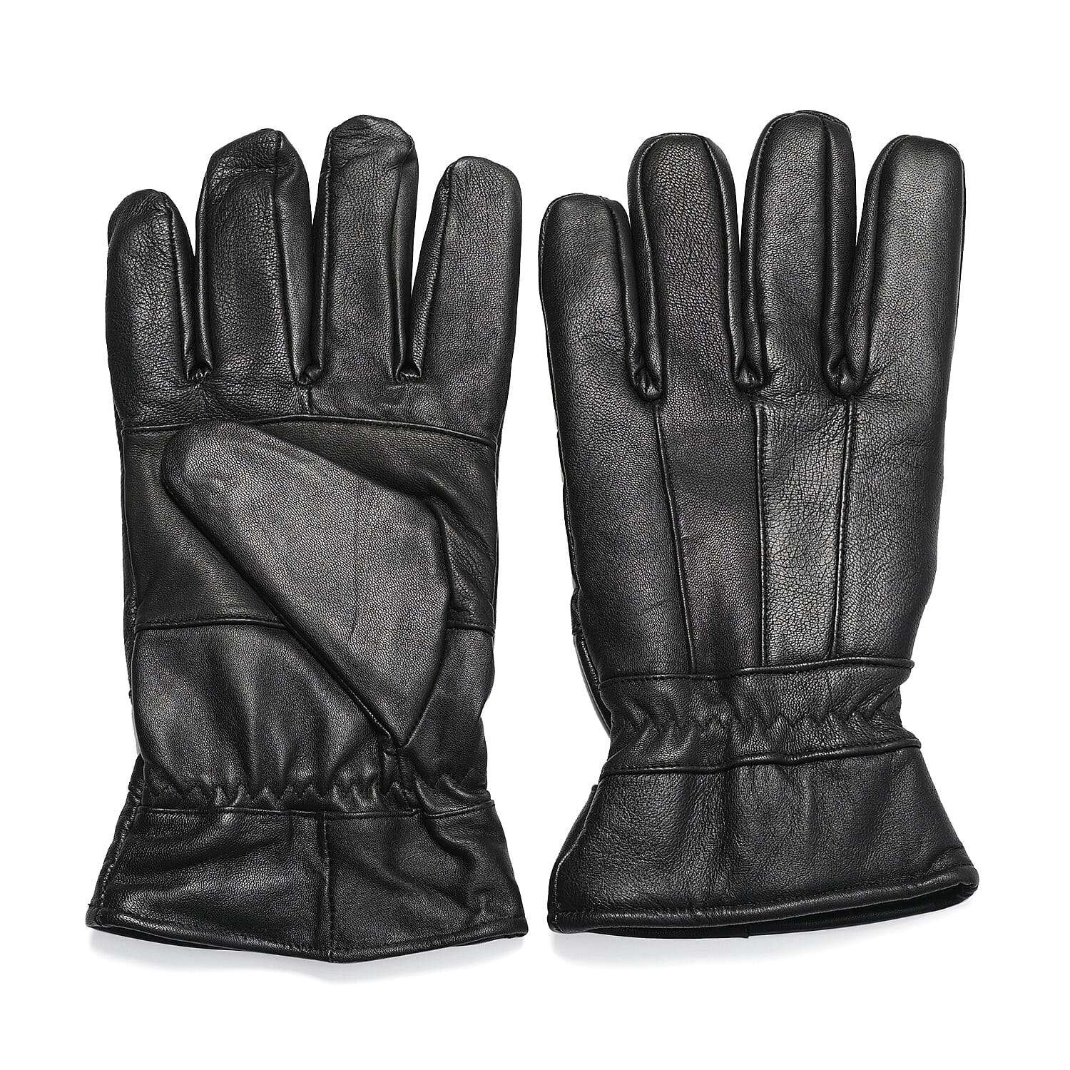 Black 100% Genuine Leather Gloves