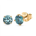 Luxuriant Lab Grown Blue Diamond (IR) VS 1.50 ctw Blue Moon Stud Earrings in 10K Yellow Gold - Sticky add to cart bar