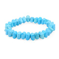 Magnesite Turquoise 122.50 ctw Faceted Pumpkin Stretch Bracelet (6-7In) - Sticky add to cart bar
