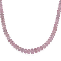 Luxoro AAAA Pink Morganite 170.00 ctw Beaded Necklace in 14K Rose Gold 18-20 Inches
