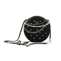 Badgley Mischka Black Quilted Vegan Leather Round Crossbody Bag - Sticky add to cart bar