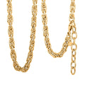 Italian 10K Yellow Gold Diamond-Cut And Polished Rolling Byzantine Necklace 18-20 Inches 10.21 Grams - Sticky add to cart bar