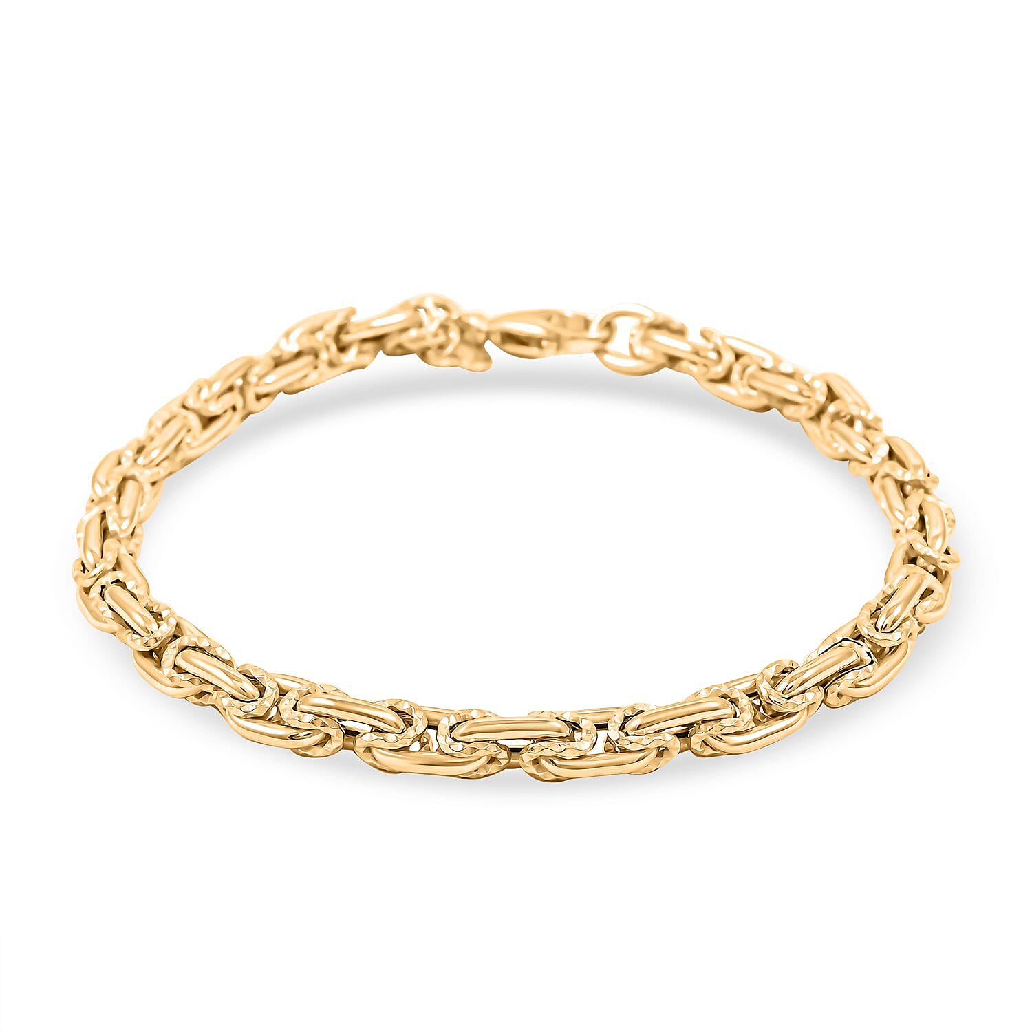 Italian 10K Yellow Gold Diamond-Cut And Polished Rolling Byzantine Bracelet (7.50 In) 4.35 Grams