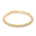 Italian 10K Yellow Gold Diamond-Cut And Polished Rolling Byzantine Bracelet (7.50 In) 4.35 Grams - Sticky add to cart bar