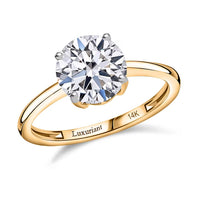 IGI Certified Luxuriant Lab Grown Diamond E-F VS 4.00 ctw Solitaire Ring in 14K Yellow Gold (Size 4.0)
