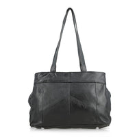 La Marey Black Genuine Leather Handbag with Matching Shoulder Strap
