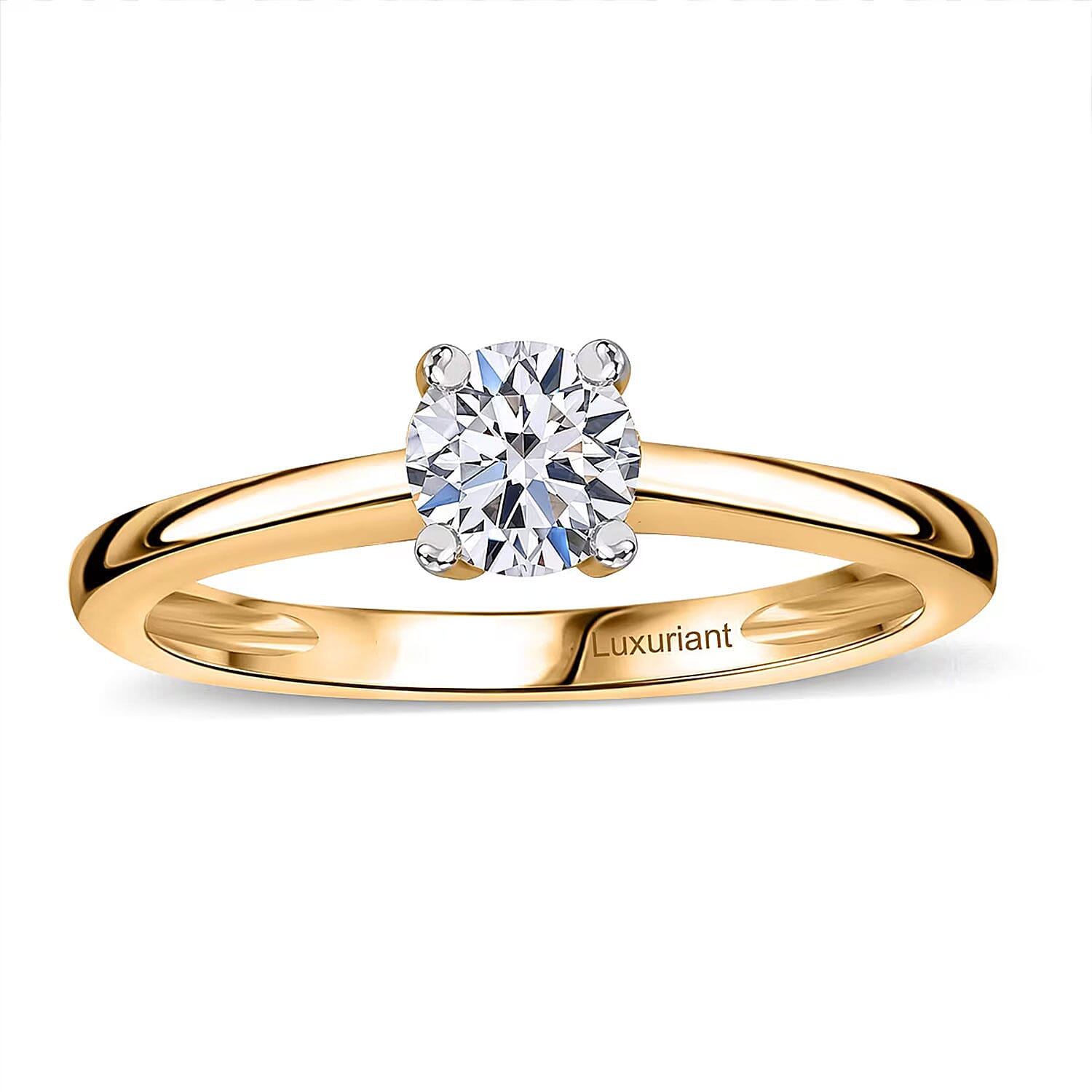 Luxuriant Lab Grown Diamond E-F VS Solitaire Ring in Rhodium Over Sterling Silver (Size 10.0) 0.50 ctw