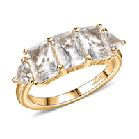 D'Joy Petalite Trilogy Ring in 18K Vermeil YG Over Sterling Silver (Size 10.0) 2.70 ctw