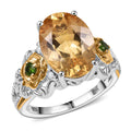 D'Joy Yellow Labradorite, Multi Gemstone Ring in 18K Vermeil YG and Rhodium Over Sterling Silver (Size 10.0) 5.40 ctw - Sticky add to cart bar