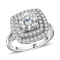 D'Joy Moissanite 2.60 ctw Ring in Rhodium Over Sterling Silver (Size 10.0) - Sticky add to cart bar