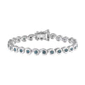 Luxuriant Lab Grown Blue Diamond (IR) Bracelet in Rhodium Over Sterling Silver (6.50 In) 2.80 ctw - Sticky add to cart bar