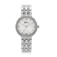 Genoa Austrian Crystal Japanese Movement Watch in Silvertone