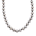 White Freshwater Pearl and Thai Black Spinel 12 ctw Night and Light Necklace 18 Inches in Rhodium Over Sterling Silver - Sticky add to cart bar