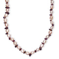 Pink Freshwater Pearl and Orissa Rhodolite Garnet 45 Ctw Elegance Necklace 18 Inches in Rhodium Over Sterling Silver - Sticky add to cart bar