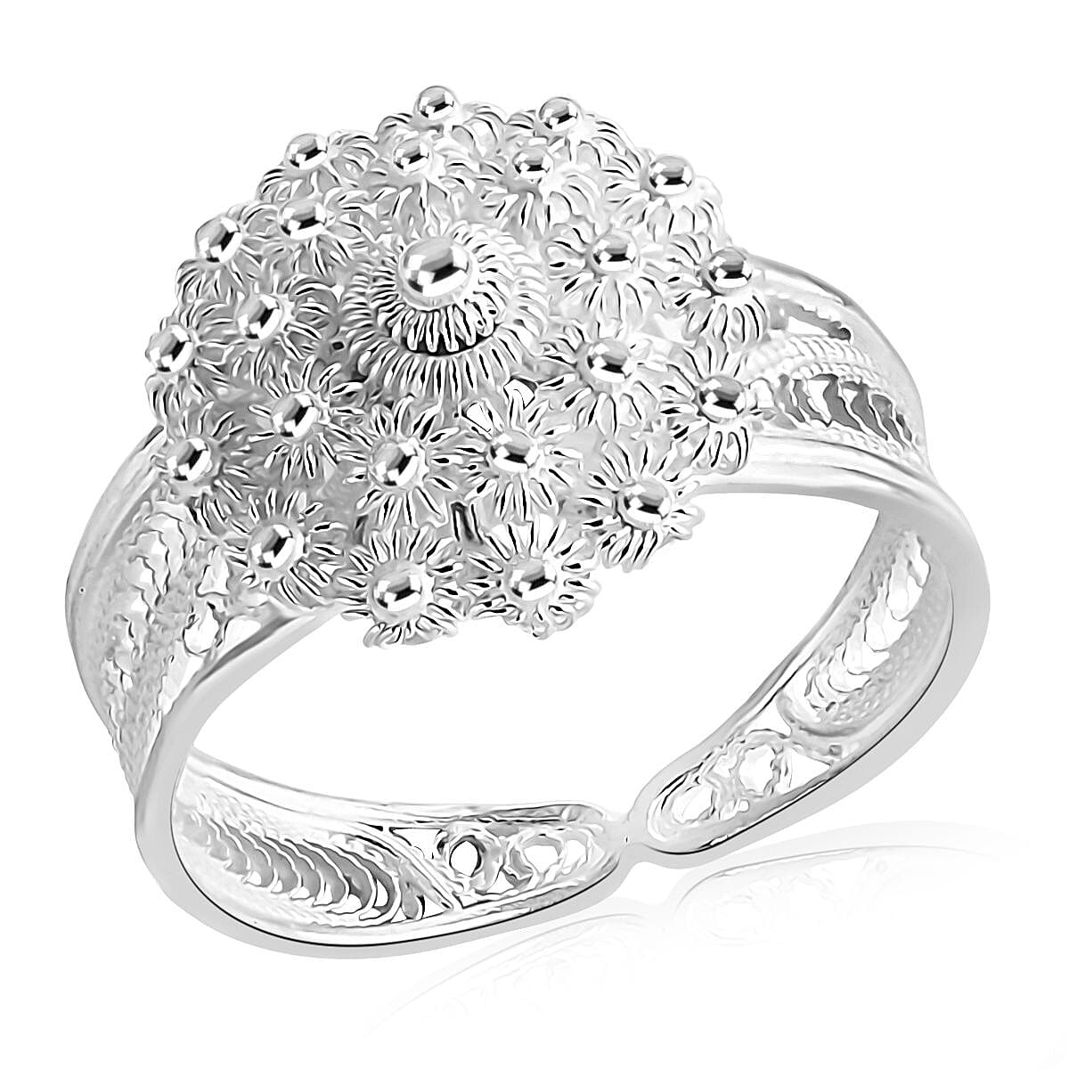Artistry Tarakashi Collection Sterling Silver Floral Ring (4.10 g)