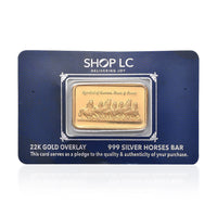 22K YG Over Sterling Silver Horses Bar (10 g)
