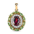 D'Joy AAA Radiant Ember Garnet and Multi Gemstone 2.70 ctw Crimson Garden Pendant without Chain in 18K Vermeil Yellow Gold Over Sterling Silver - Sticky add to cart bar
