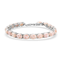 D'Joy Pink Natrolite 23.50 ctw Turtle Bracelet in Rhodium Over Sterling Silver (7.25 In)