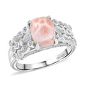 D'Joy Premium Natrolite and White Zircon 2.15 ctw Fish and Bubbles Ring in Rhodium Over Sterling Silver (Size 10.0) (Del. in 10-12 Days) - Sticky add to cart bar