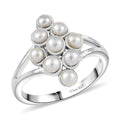 D'Joy Freshwater Pearl Ring in Platinum Over Sterling Silver (Size 10.0) - Sticky add to cart bar