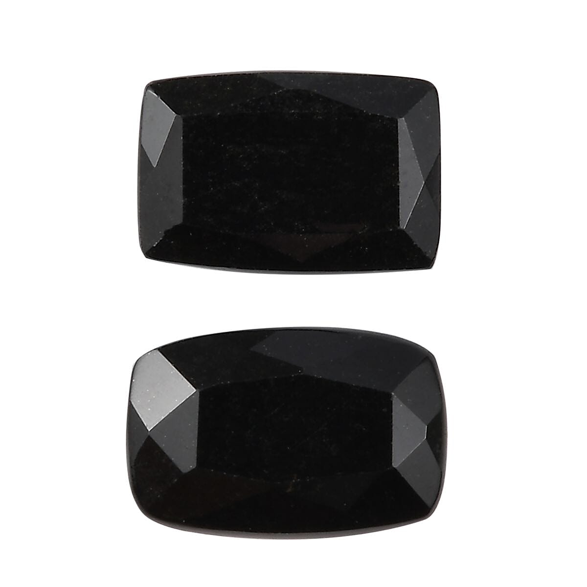 Black Tourmaline Set of 2 (Cush 6x4 mm) 0.91 ctw Loose Gemstone