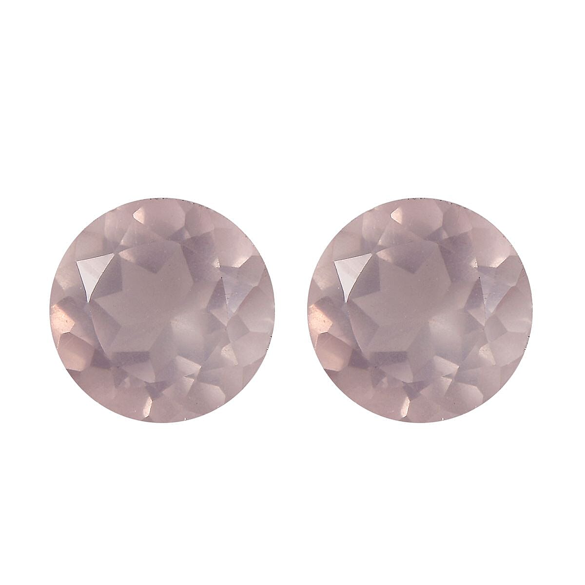 Galilea Rose Quartz Set of 2 (Rnd 6 mm) 1.46 ctw Loose Gemstone