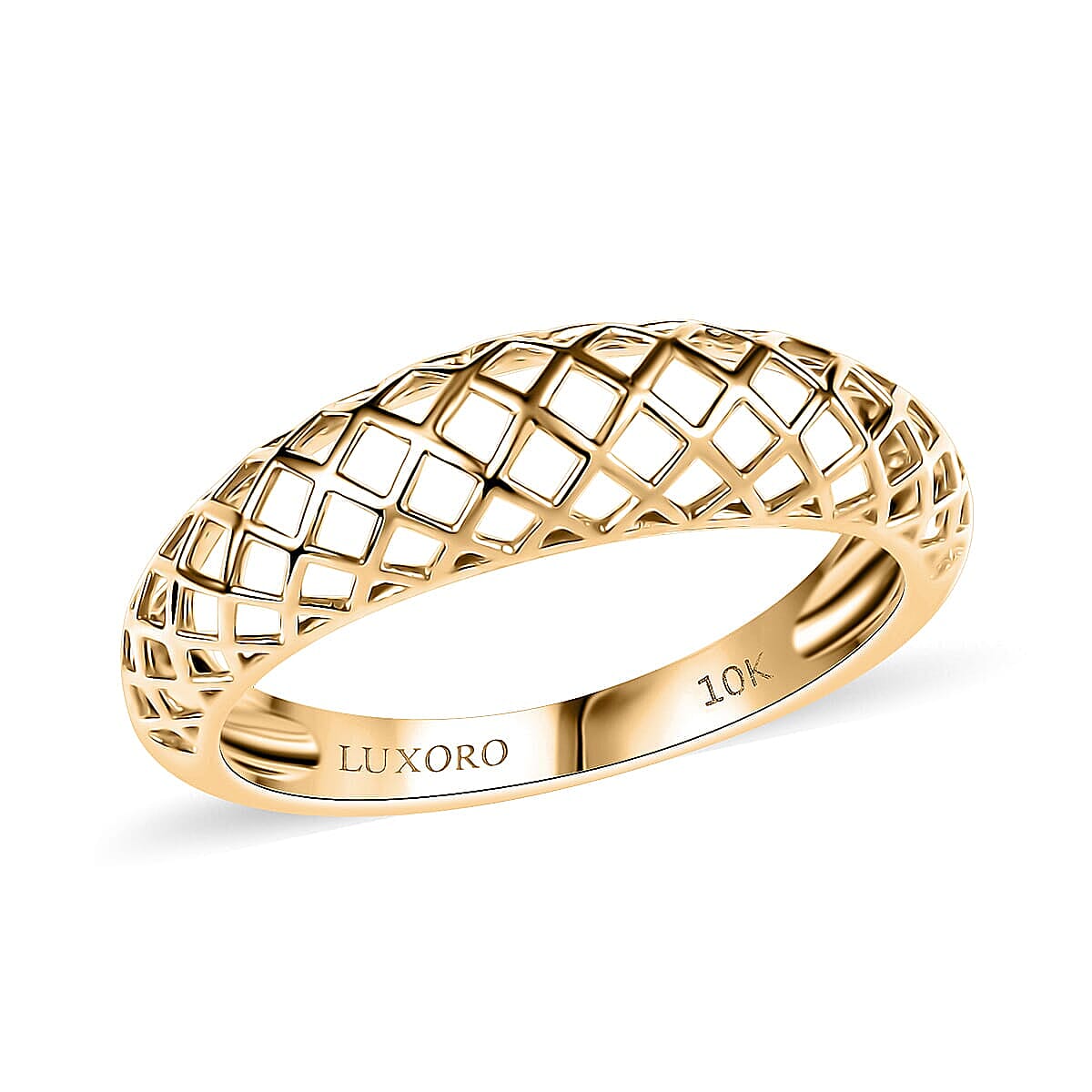 10K Yellow Gold Luxoro Fancy Lattice Ring 3 g