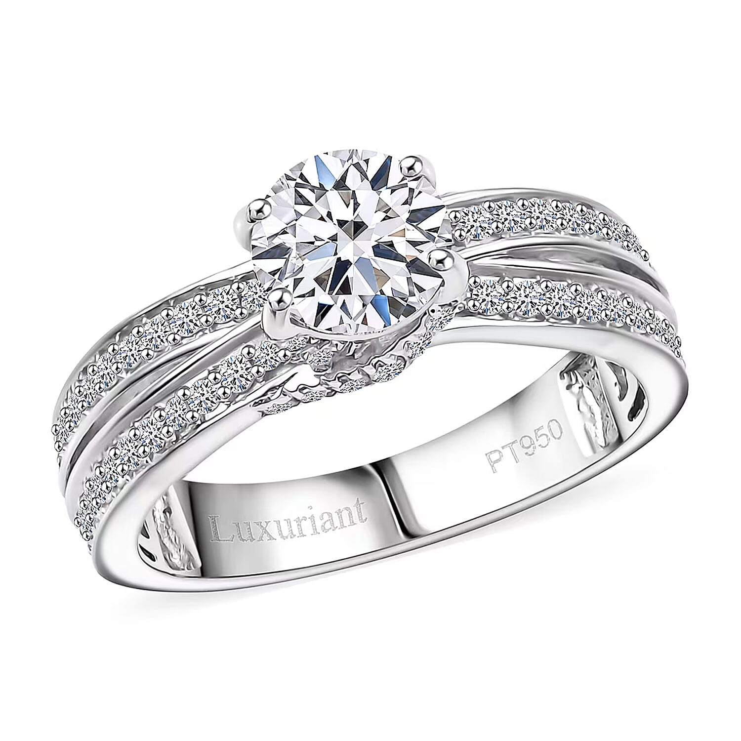 IGI Certified Luxuriant Lab Grown Diamond E-F VS 1.50 ctw Ring in 950 Platinum