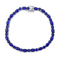 Premium Tanzanian Blue Spinel (DF) Bracelet in Rhodium Over Sterling Silver (6.50 In) 13.90 ctw - Sticky add to cart bar