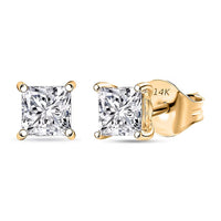 Luxuriant Lab Grown Diamond E-F VS 1.00 ctw Solitaire Stud Earrings in 14K Yellow Gold