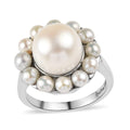 Ever True Freshwater Pearl Celestial Halo Ring in Stainless Steel (Size 10.0) - Sticky add to cart bar