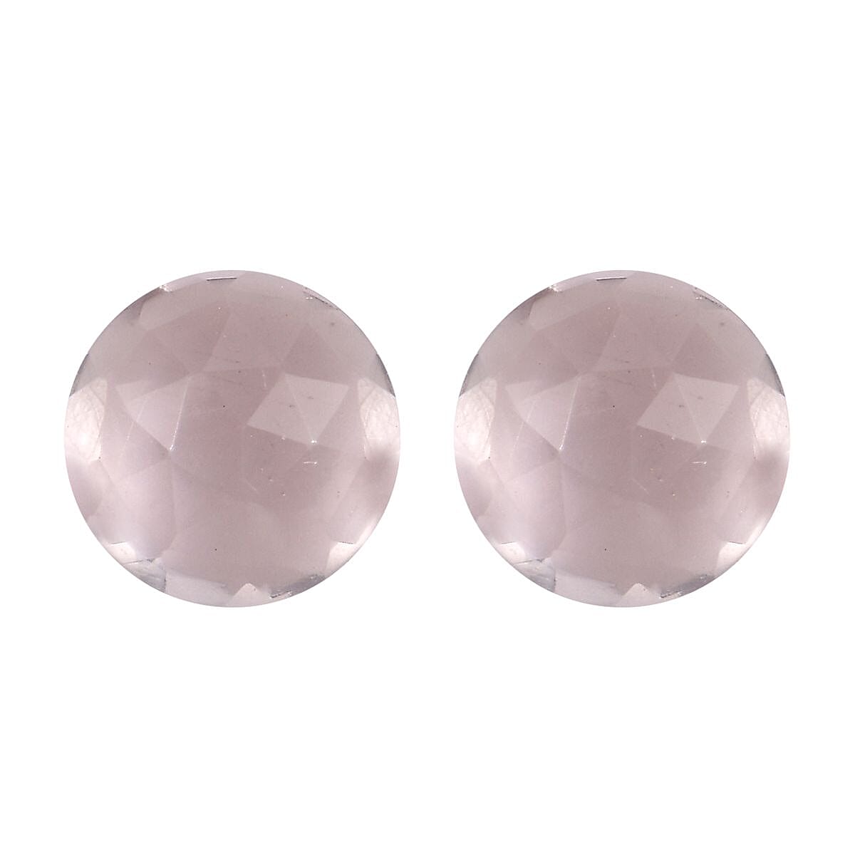 Galilea Rose Quartz Set of 2 (Rnd 5 mm) 0.90 ctw Loose Gemstone