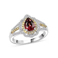Luxoro AAA Morro Redondo Pink Tourmaline, I2 Natural Yellow and White Diamond 1.70 ctw Water Ripples Ring in 10K White Gold (Size 10.0) 4.60 Grams - Sticky add to cart bar