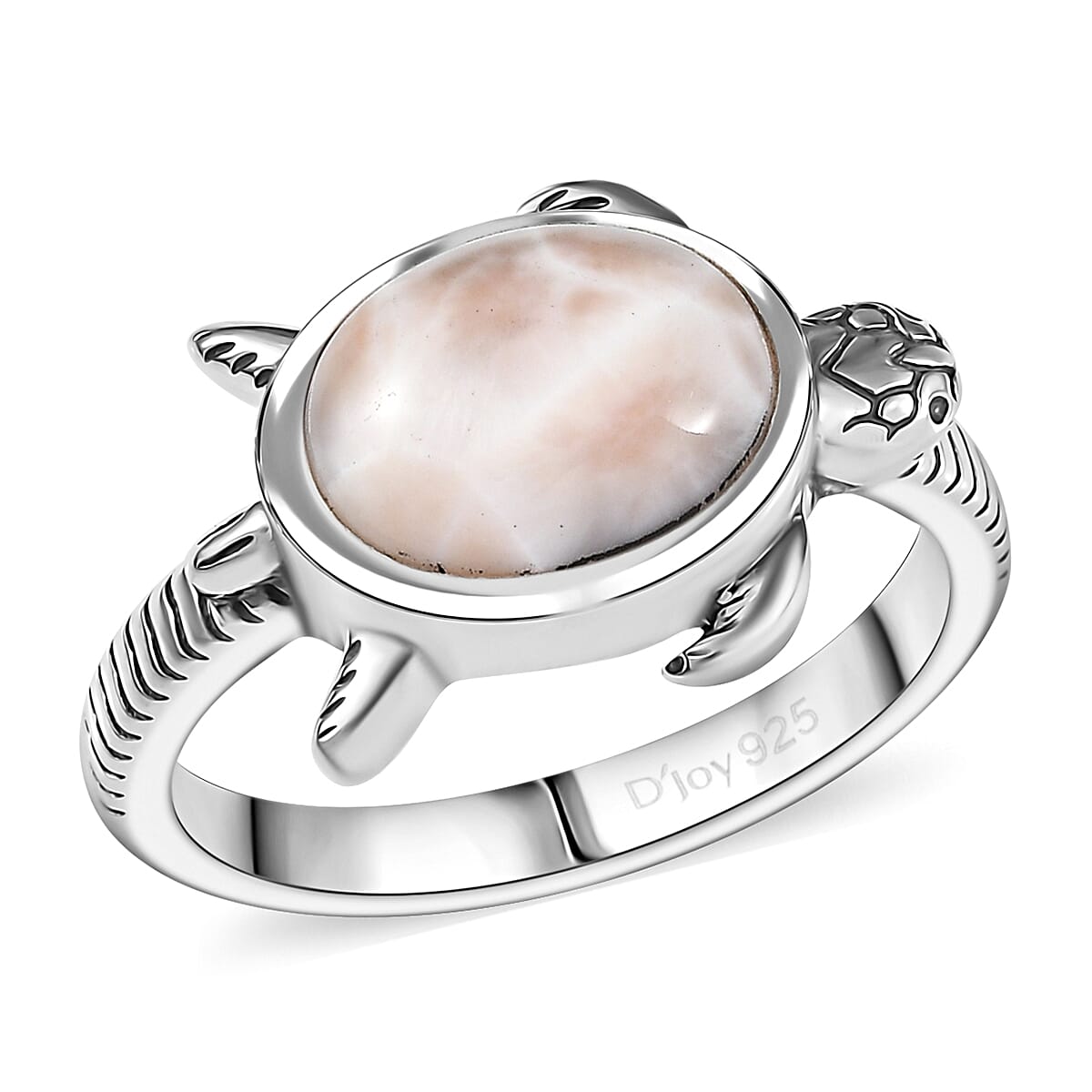 D’Joy Natrolite Turtle Ring in Sterling Silver (Size 10.0) 2.30 ctw