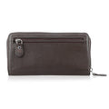 Livmore Brown Genuine Leather Womens Wallet with Single Zip Compartment - Sticky add to cart bar