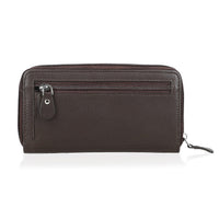 Livmore Brown Genuine Leather Womens Wallet with Front Flap Closure