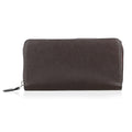 Livmore Brown Genuine Leather Womens Wallet with Double Zip Compartment - Sticky add to cart bar