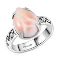 D'Joy Artisan Crafted Pink Natrolite 4.50 ctw Swirls Ring in Sterling Silver (Del. in 10-12 Days) - Sticky add to cart bar