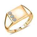 Luxuriant Lab Grown Diamond G-H SI 0.15 ctw Trinity Men's Ring in 18K Vermeil Yellow Gold Over Sterling Silver - Sticky add to cart bar
