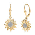 Luxuriant Lab Grown Diamond G-H SI 0.20 ctw Sunflower Bloom Lever Back Earrings in 18K Vermeil Yellow Gold Over Sterling Silver (Del. In 10-12 Days) - Sticky add to cart bar