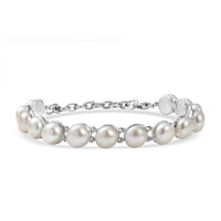 EverTrue Freshwater Pearl Glow of Lunar Light Bracelet in Platinum Bond (6.50-8.0In)