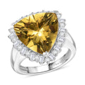 D’joy Yellow Labradorite and Moissanite 8.50 ctw Sunburst Ring in Rhodium Over Sterling Silver (Size 10.0) - Sticky add to cart bar