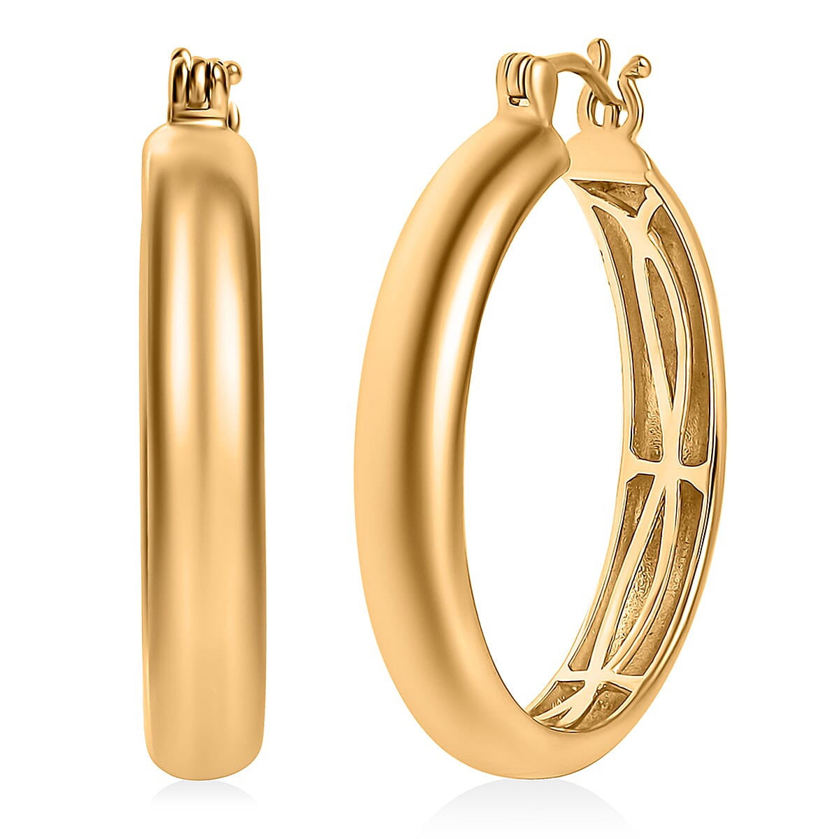EverTrue Bronzella Collection Hoop Earrings in 18K YG Plated Bronze