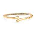EverTrue Bronzella Collection Dewdrop Curve Bypass Bangle Bracelet in 18K YG Plated Bronze (7.25 In) - Sticky add to cart bar